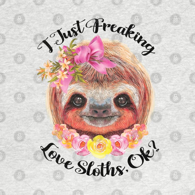 Cute Sloth with Flower by PHDesigner